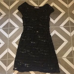 Girls, black, sparkling dress